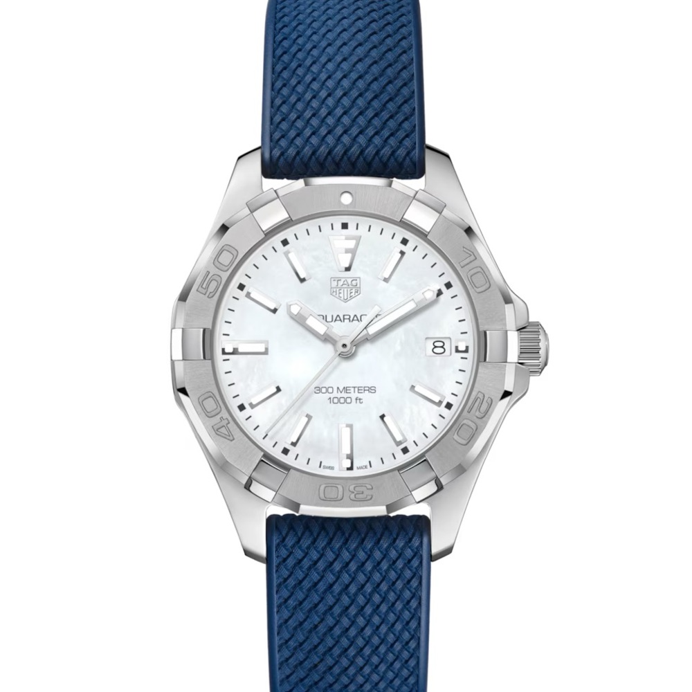 TAG Heuer Aquaracer with Blue Band and Silver Case